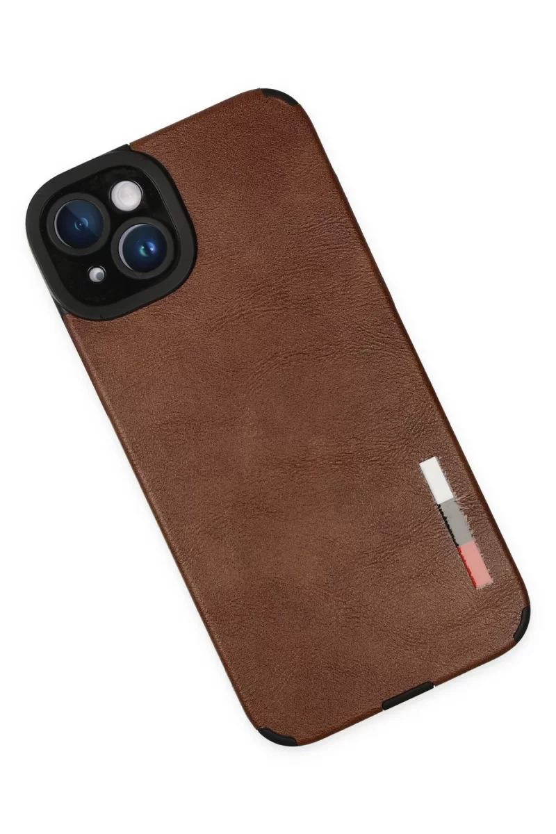 Newface iPhone 14 Plus Kılıf Loop Deri Silikon - Kahverengi