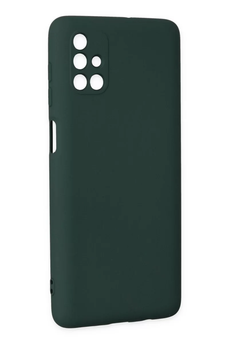Newface Samsung Galaxy M51 Kılıf Nano içi Kadife Silikon - Koyu Yeşil