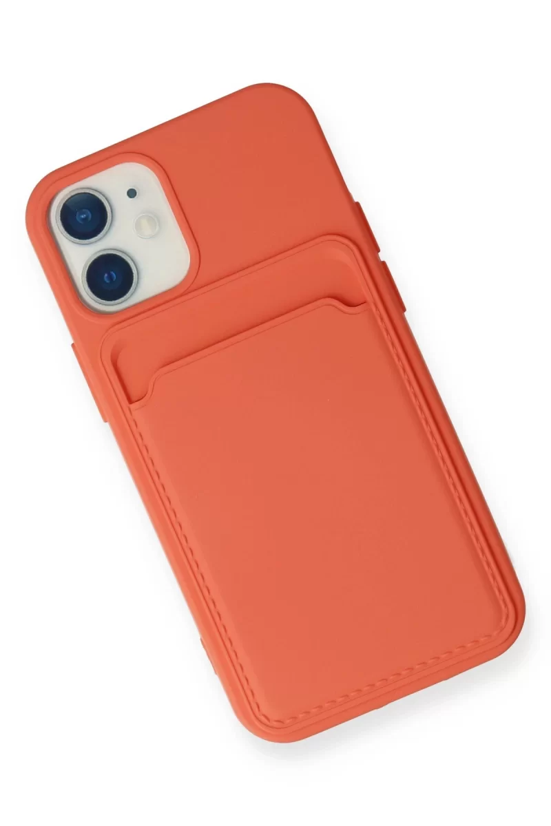 Newface iPhone 12 Kılıf Kelvin Kartvizitli Silikon - Turuncu
