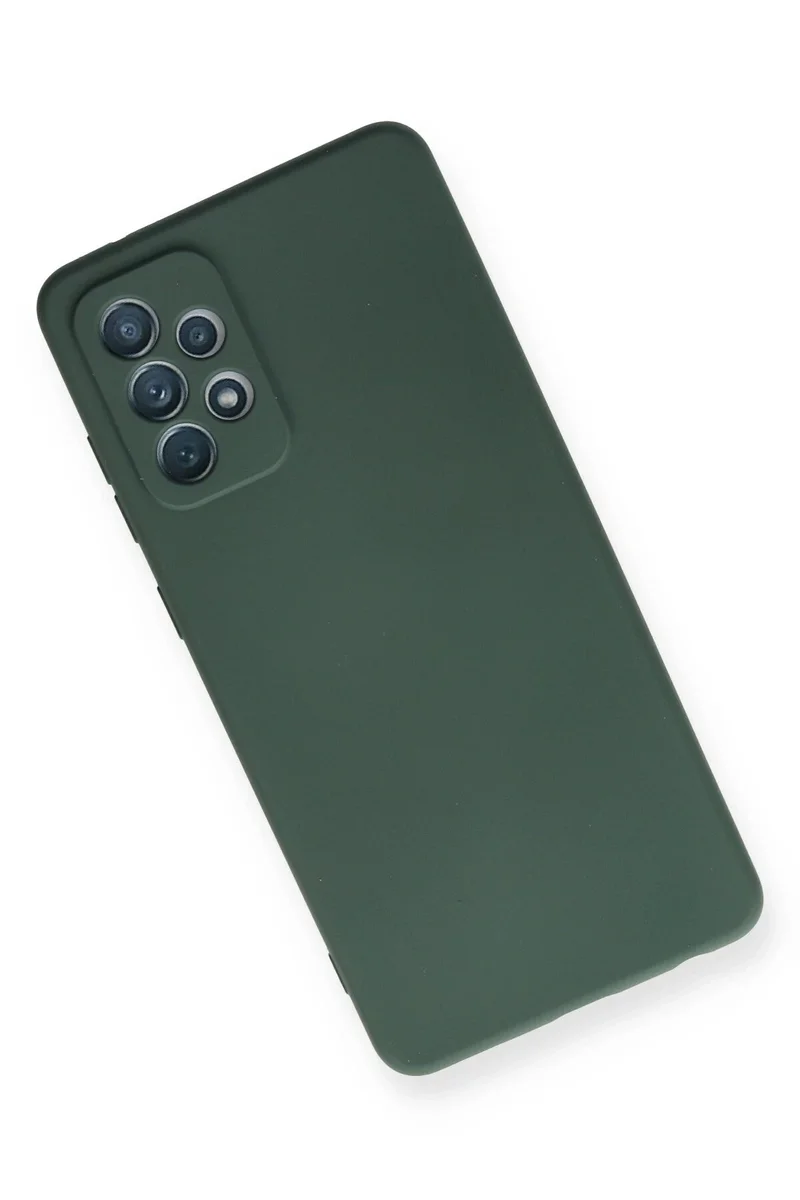 Newface Samsung Galaxy A72 Kılıf Nano içi Kadife Silikon - Koyu Yeşil