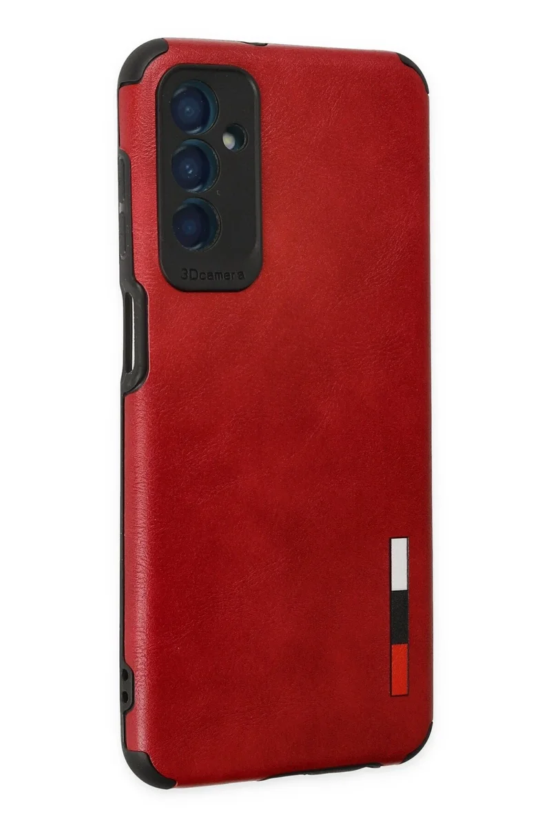 Newface Samsung Galaxy M13 Kılıf Loop Deri Silikon - Kırmızı