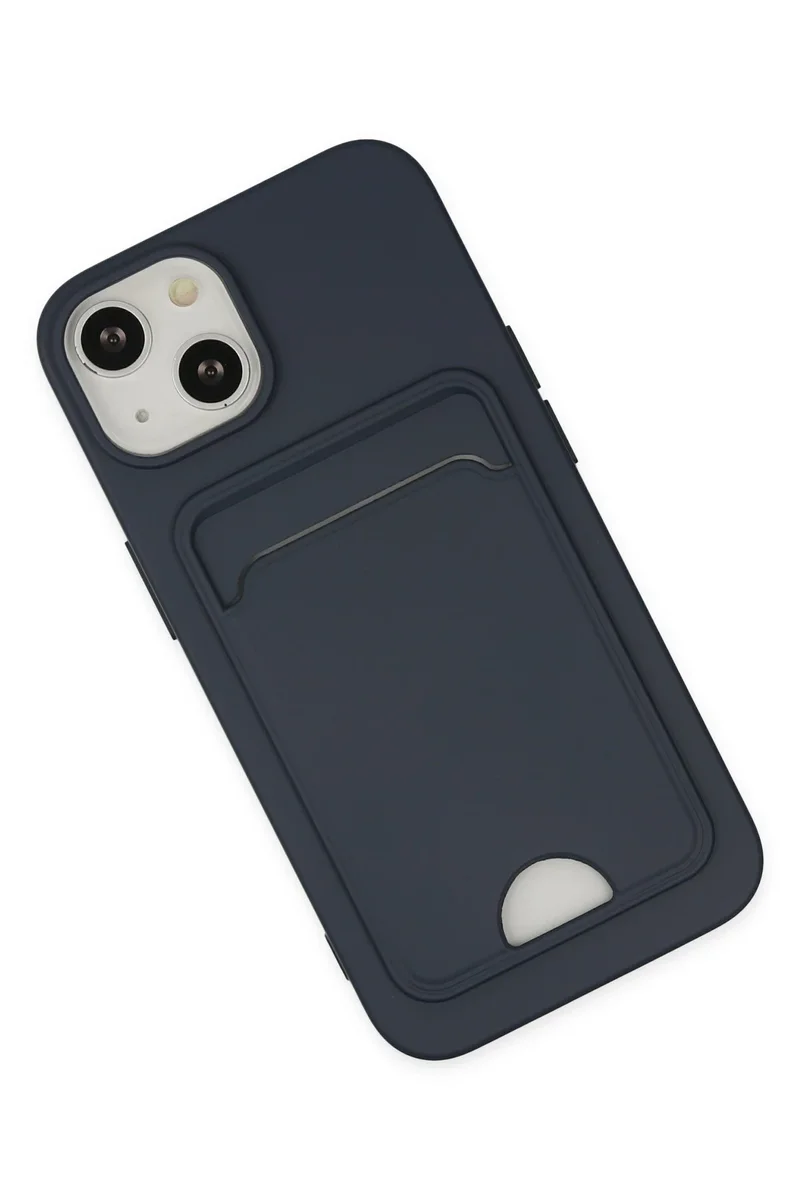 Newface iPhone 14 Plus Kılıf Kelvin Kartvizitli Silikon - Lacivert