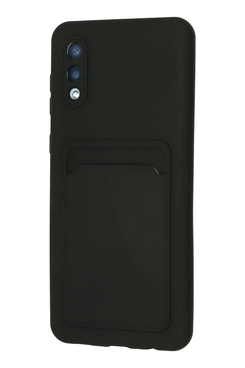 Newface Samsung Galaxy A02 Kılıf Kelvin Kartvizitli Silikon - Siyah