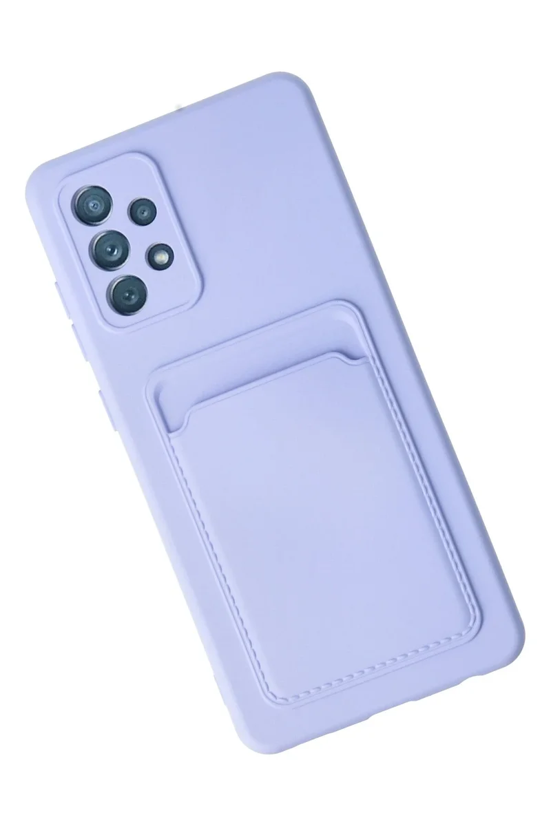 Newface Samsung Galaxy A72 Kılıf Kelvin Kartvizitli Silikon - Lila