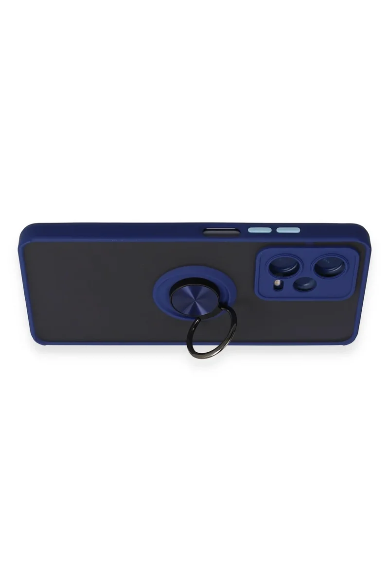 Newface Xiaomi Redmi Note 12 Pro 5G Kılıf Montreal Yüzüklü Silikon Kapak - Lacivert