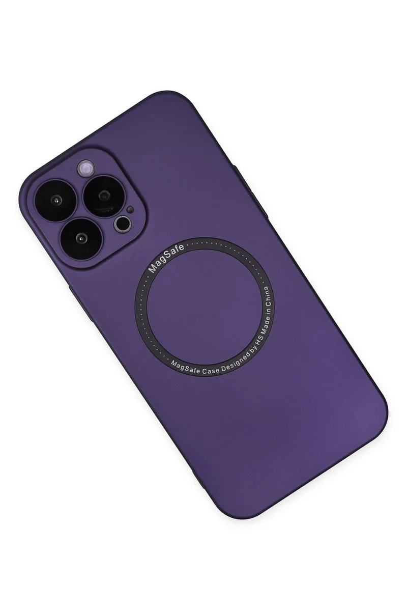 Newface iPhone 14 Pro Kılıf Jack Magneticsafe Lens Silikon - Mor