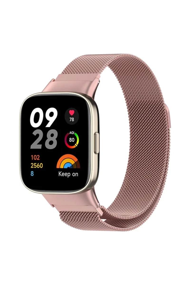 Newface Xiaomi Redmi Watch 3 Metal Mıknatıslı Kordon - Rose