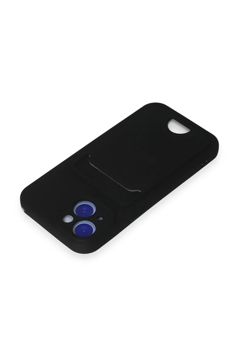 Newface iPhone 15 Kılıf Kelvin Kartvizitli Silikon - Siyah