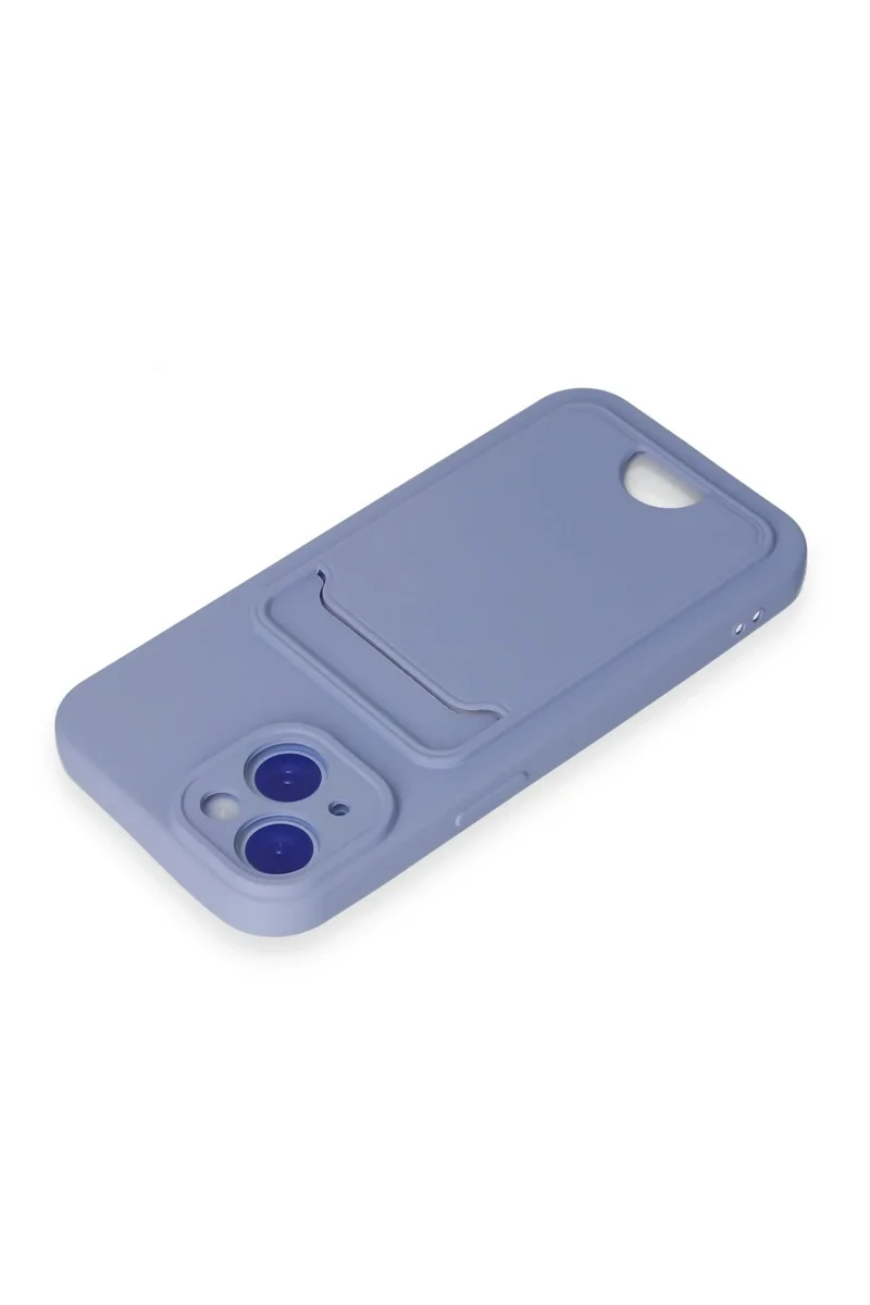 Newface iPhone 15 Kılıf Kelvin Kartvizitli Silikon - Lila