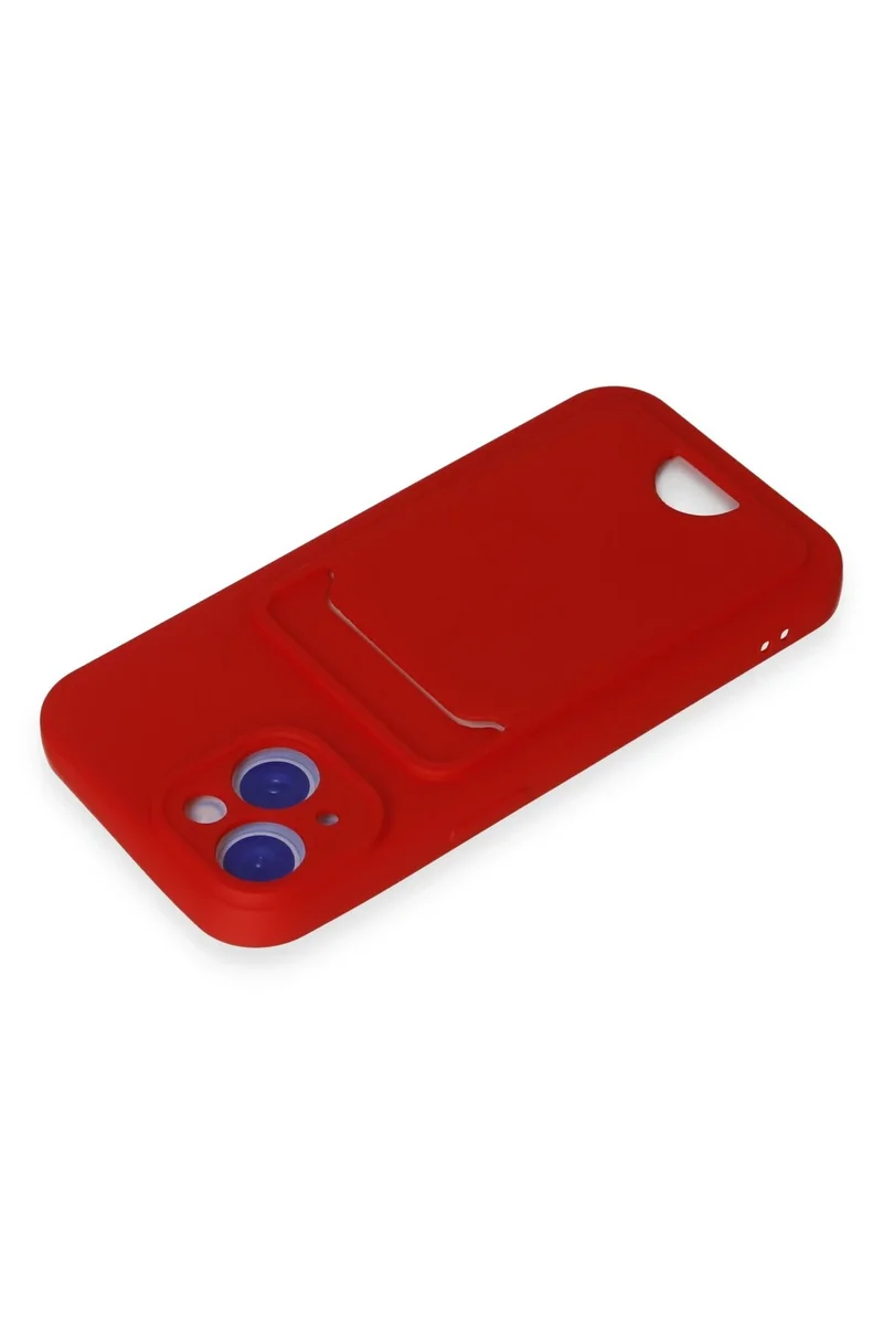 Newface iPhone 15 Kılıf Kelvin Kartvizitli Silikon - Kırmızı