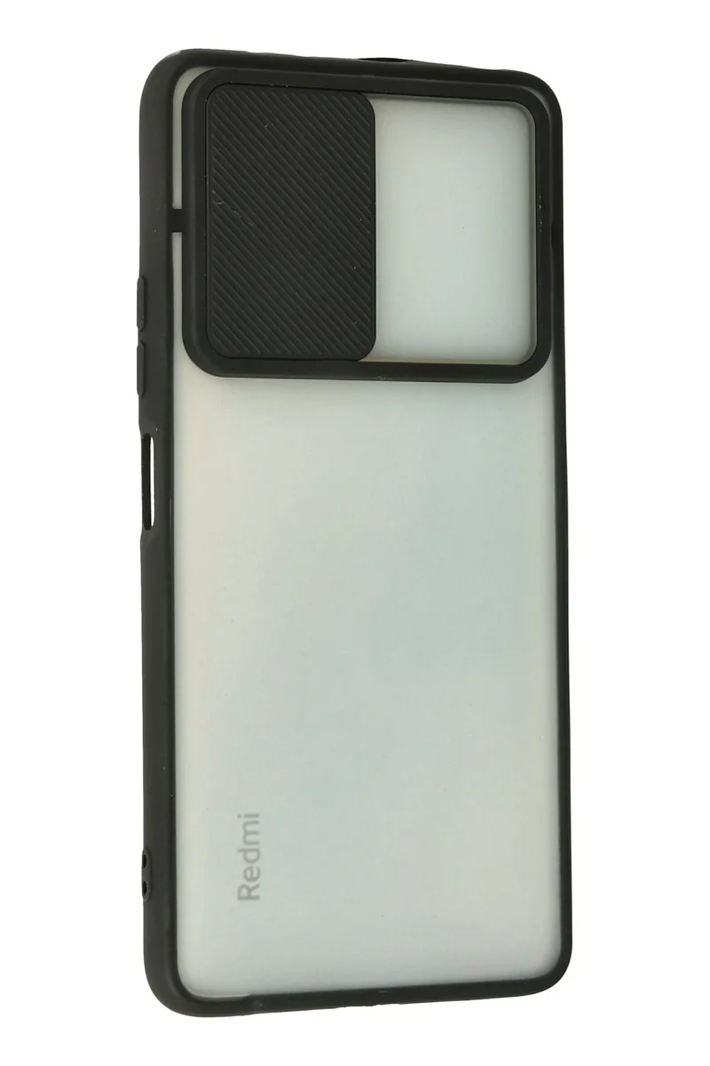 Newface Xiaomi Redmi Note 10 Pro Kılıf Palm Buzlu Kamera Sürgülü Silikon - Siyah