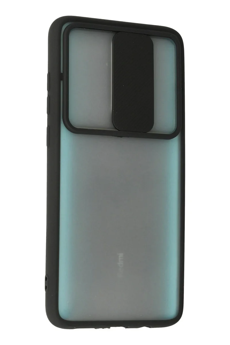 Newface Xiaomi Redmi Note 8 Pro Kılıf Palm Buzlu Kamera Sürgülü Silikon - Siyah