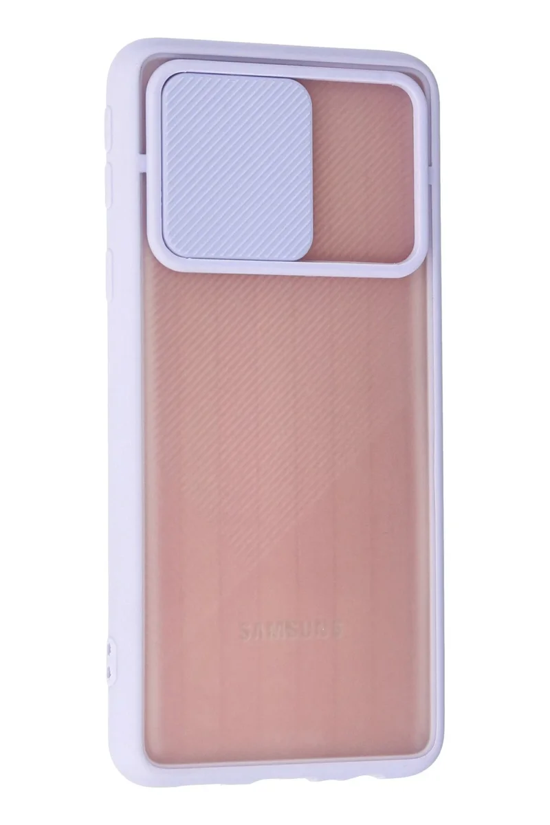 Newface Samsung Galaxy A01 Core Kılıf Palm Buzlu Kamera Sürgülü Silikon - Lila