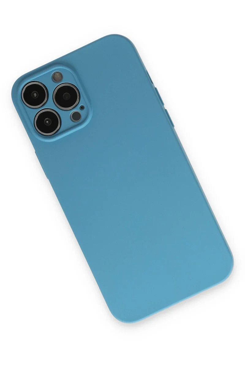 Newface iPhone 15 Pro Max Kılıf Nano içi Kadife Silikon - Mavi