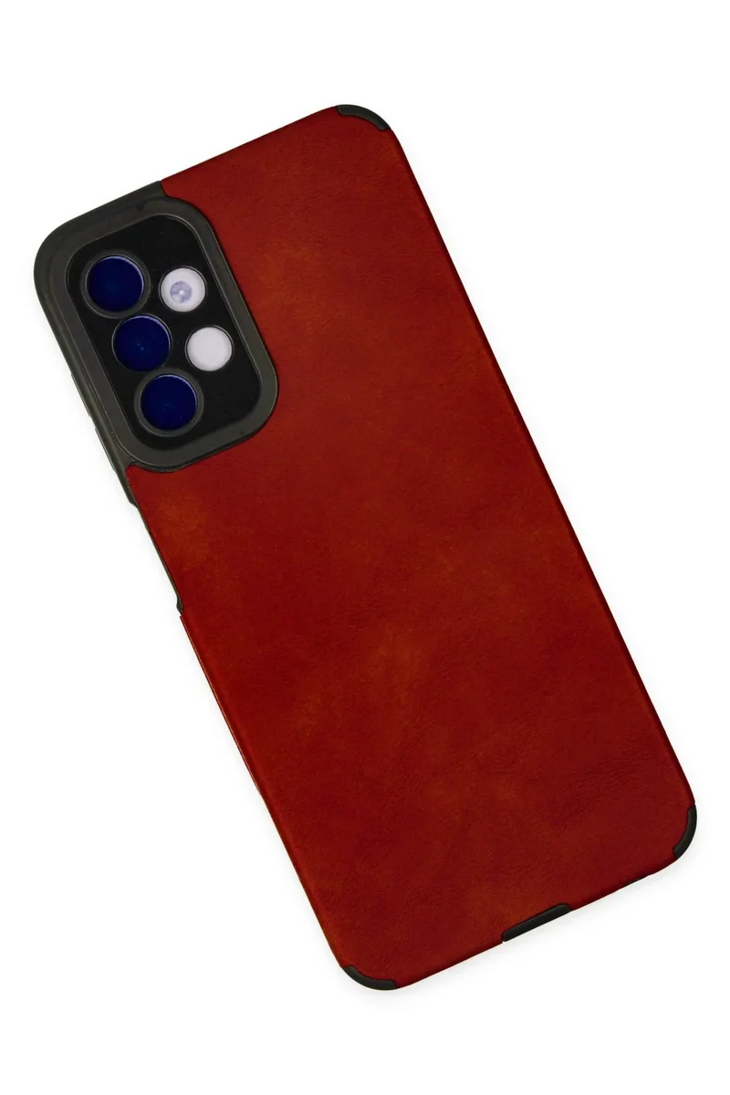 Newface Samsung Galaxy A04S Kılıf Loop Deri Silikon - Kırmızı