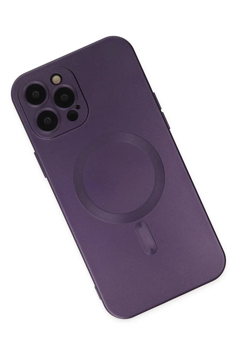 Newface iPhone 12 Pro Max Kılıf Moshi Lens Magneticsafe Silikon - Mor