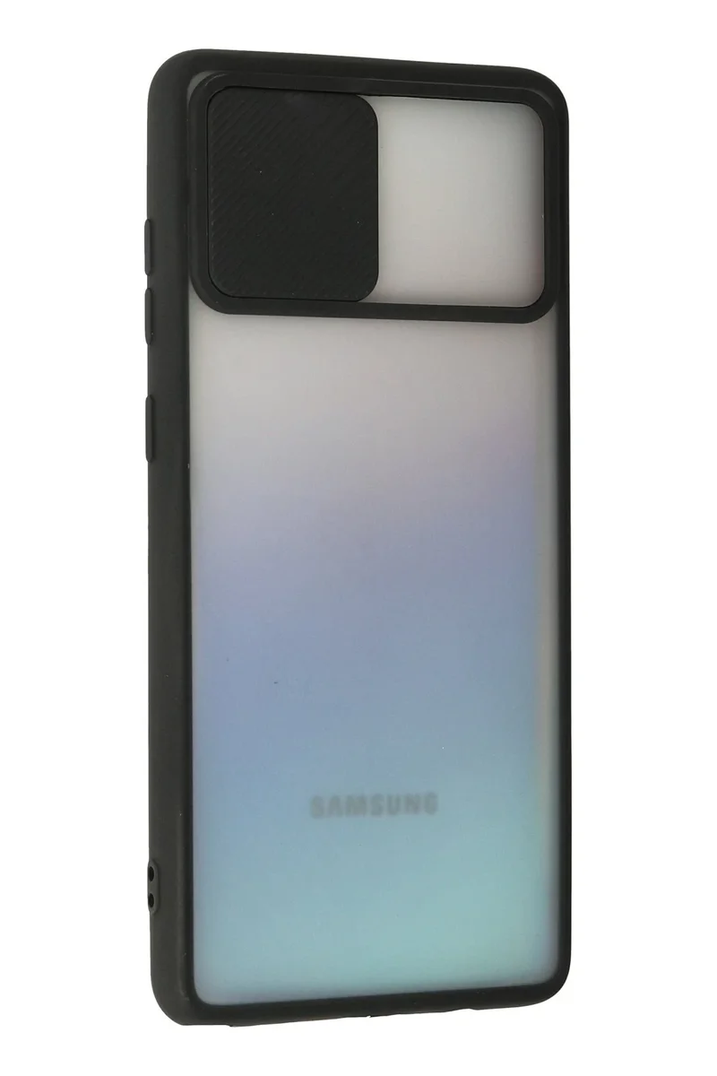 Newface Samsung Galaxy A81 / Note 10 Lite Kılıf Palm Buzlu Kamera Sürgülü Silikon - Siyah