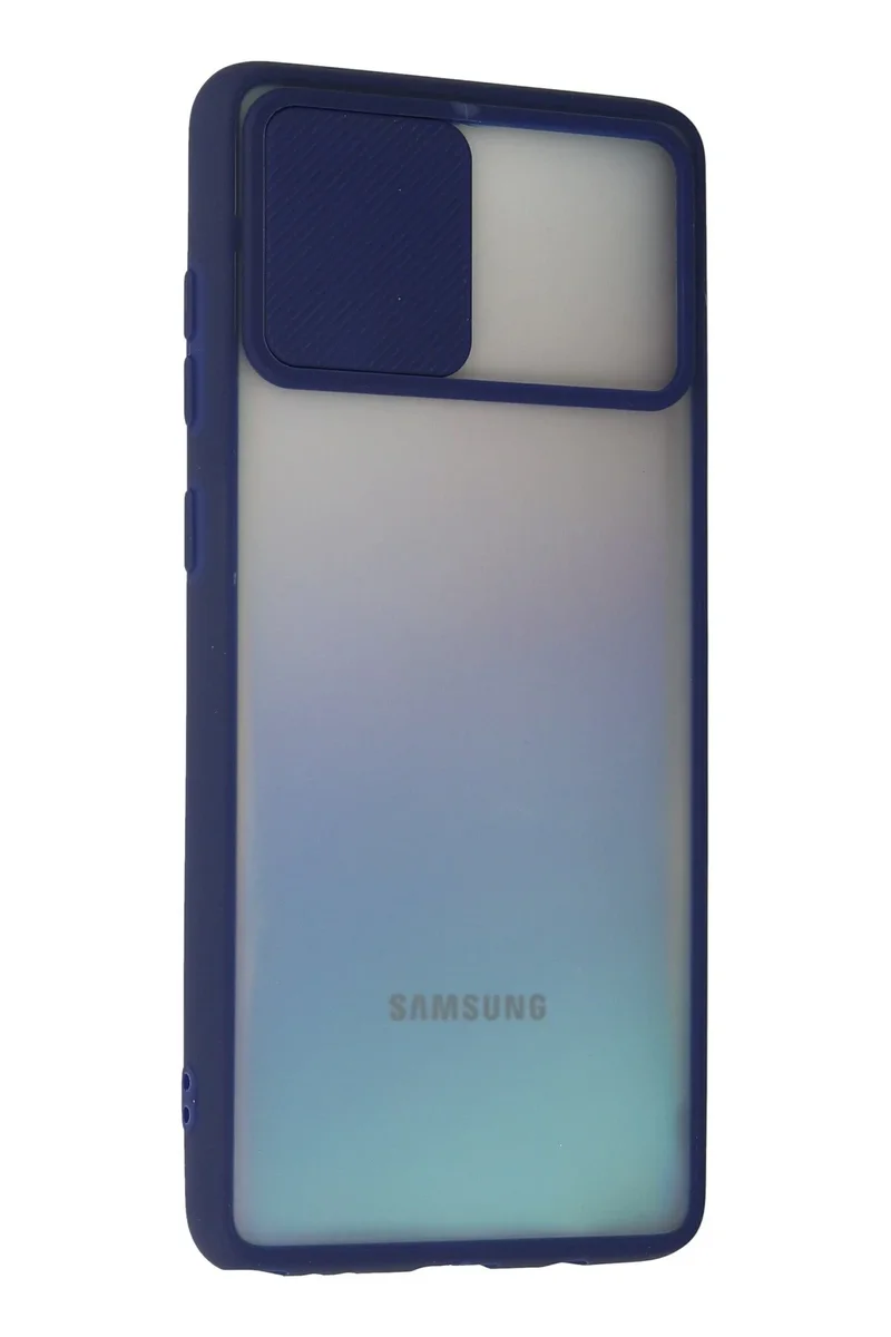 Newface Samsung Galaxy A81 / Note 10 Lite Kılıf Palm Buzlu Kamera Sürgülü Silikon - Lacivert