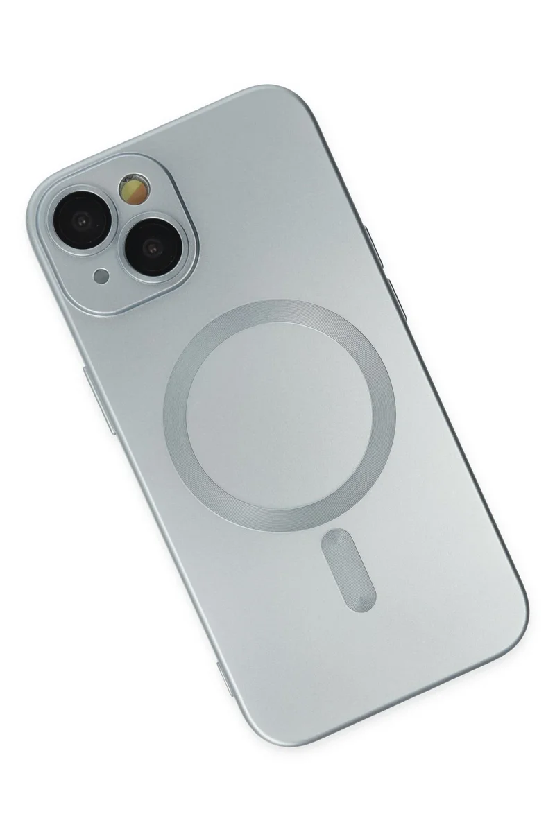 Newface iPhone 14 Plus Kılıf Moshi Lens Magneticsafe Silikon - Sierra Blue