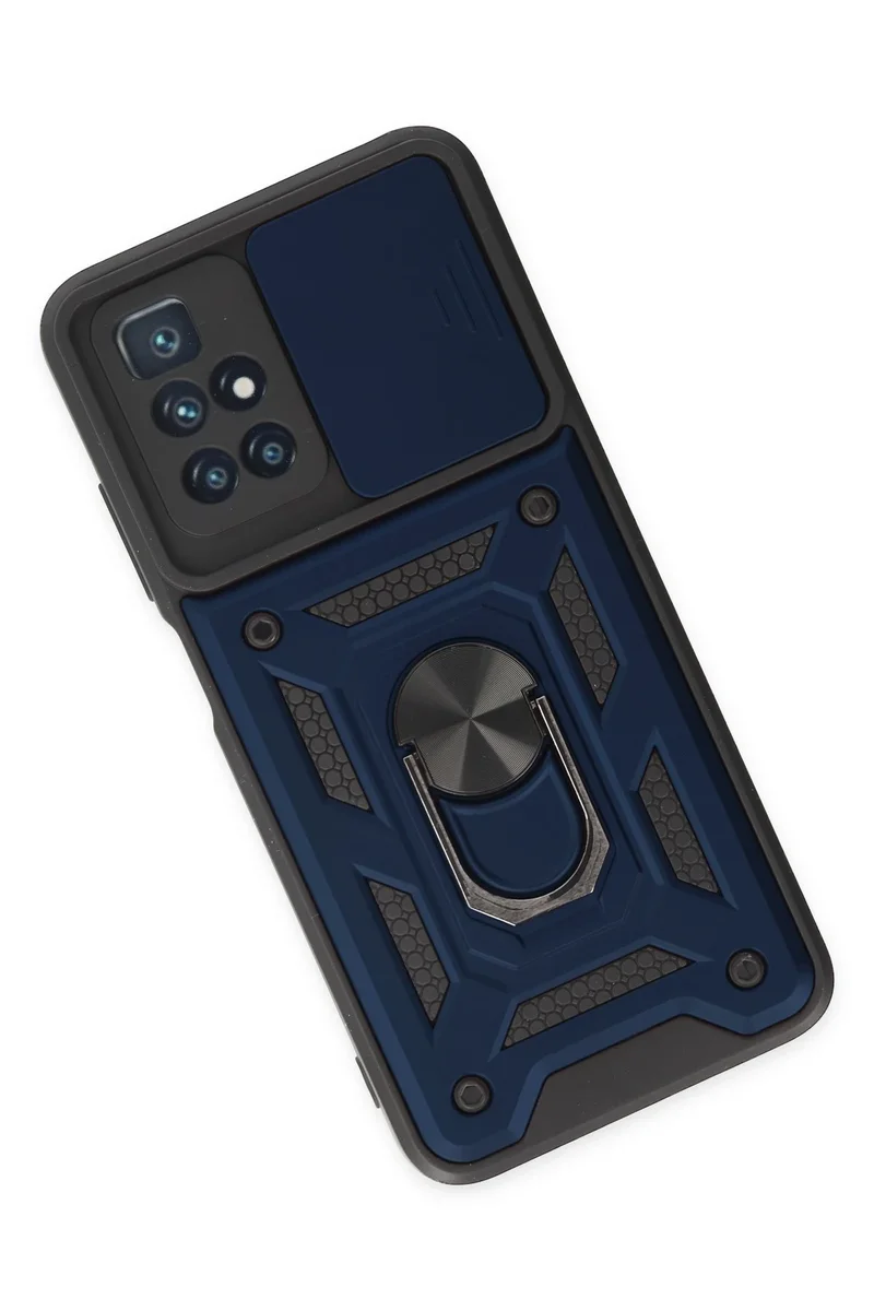 Newface Xiaomi Redmi 10 2022 Kılıf Pars Lens Yüzüklü Silikon - Lacivert