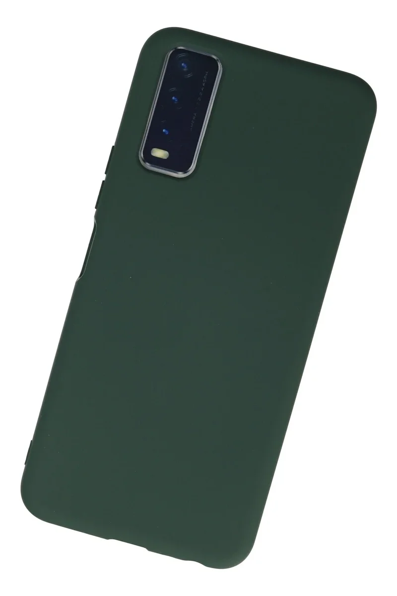 Newface Vivo Y11S Kılıf Nano içi Kadife Silikon - Koyu Yeşil