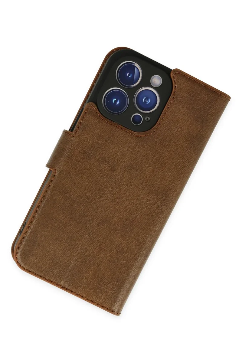 Newface iPhone 14 Pro Kılıf Trend S Plus Kapaklı Kılıf - Taba