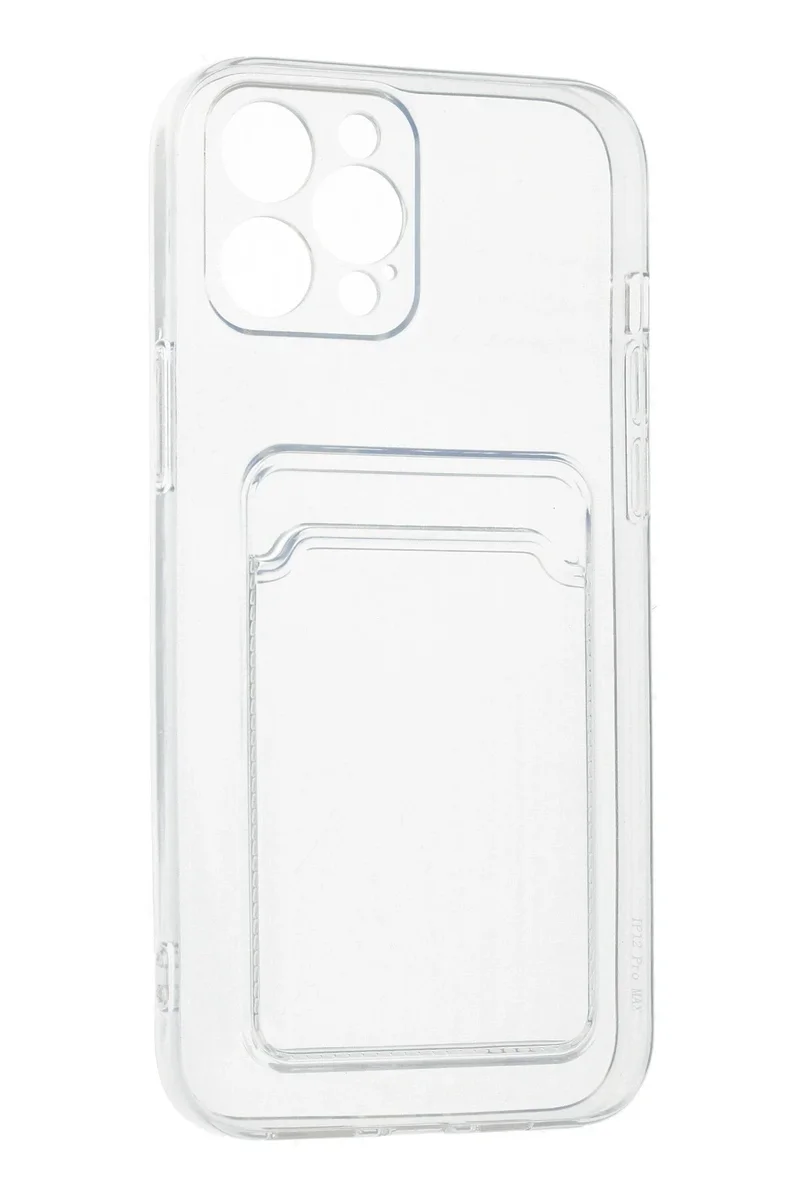 Newface iPhone 12 Pro Max Kılıf Kart Şeffaf Silikon - Şeffaf