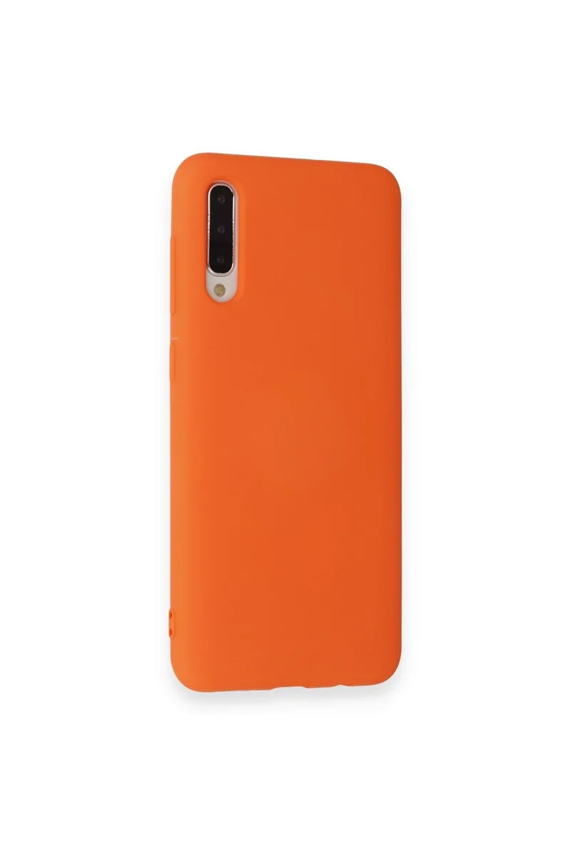 Newface Samsung Galaxy A70 Kılıf Nano içi Kadife Silikon - Turuncu