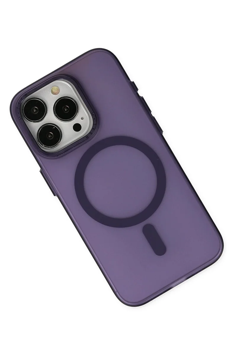 Newface iPhone 15 Pro Kılıf Lodos Magneticsafe Mat Kapak - Mor