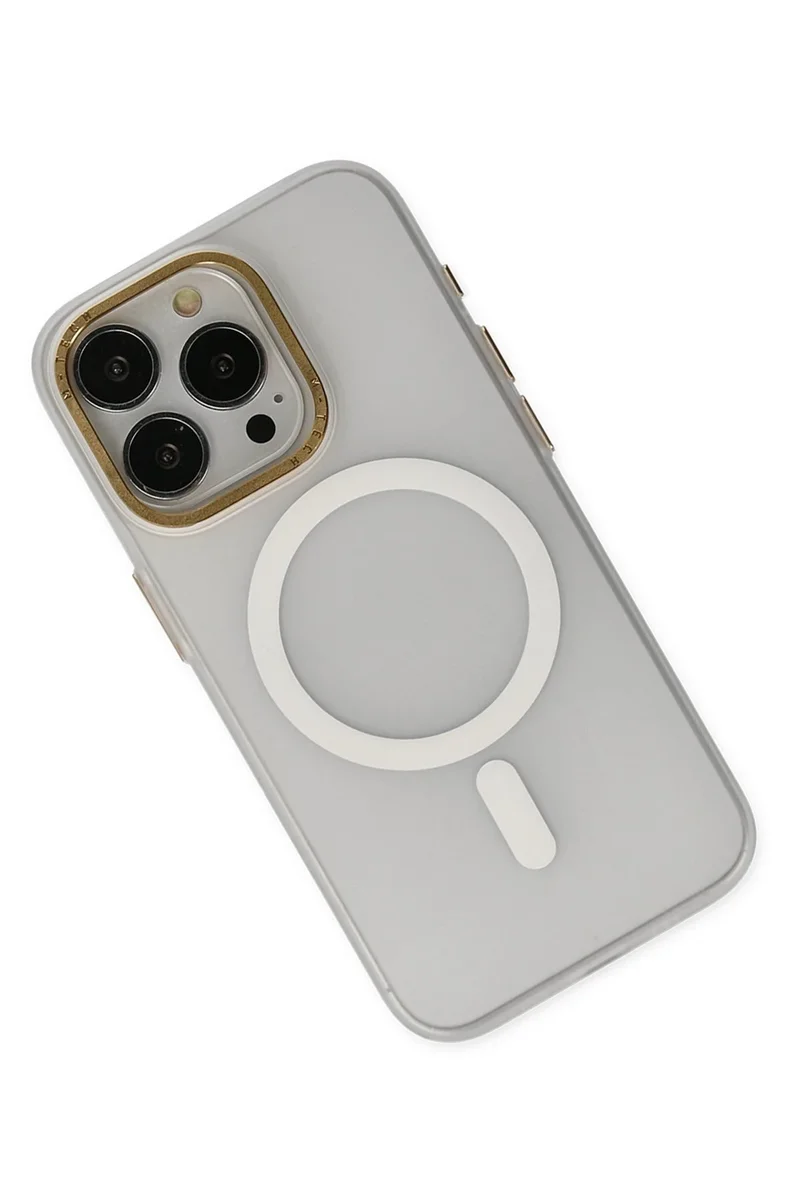 Newface iPhone 15 Pro Max Kılıf Lodos Magneticsafe Mat Kapak - Şeffaf