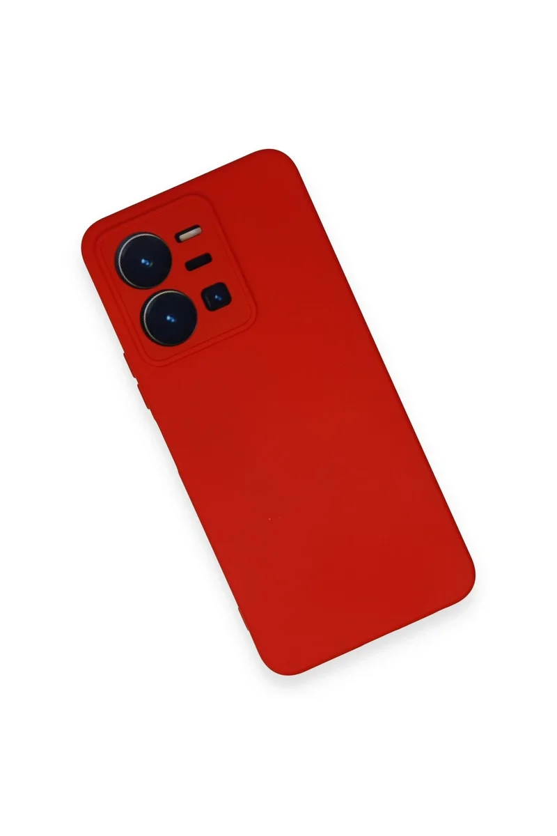 Newface Vivo Y35 Kılıf Nano içi Kadife Silikon - Kırmızı