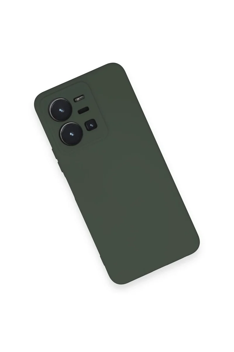 Newface Vivo Y35 Kılıf Nano içi Kadife Silikon - Koyu Yeşil