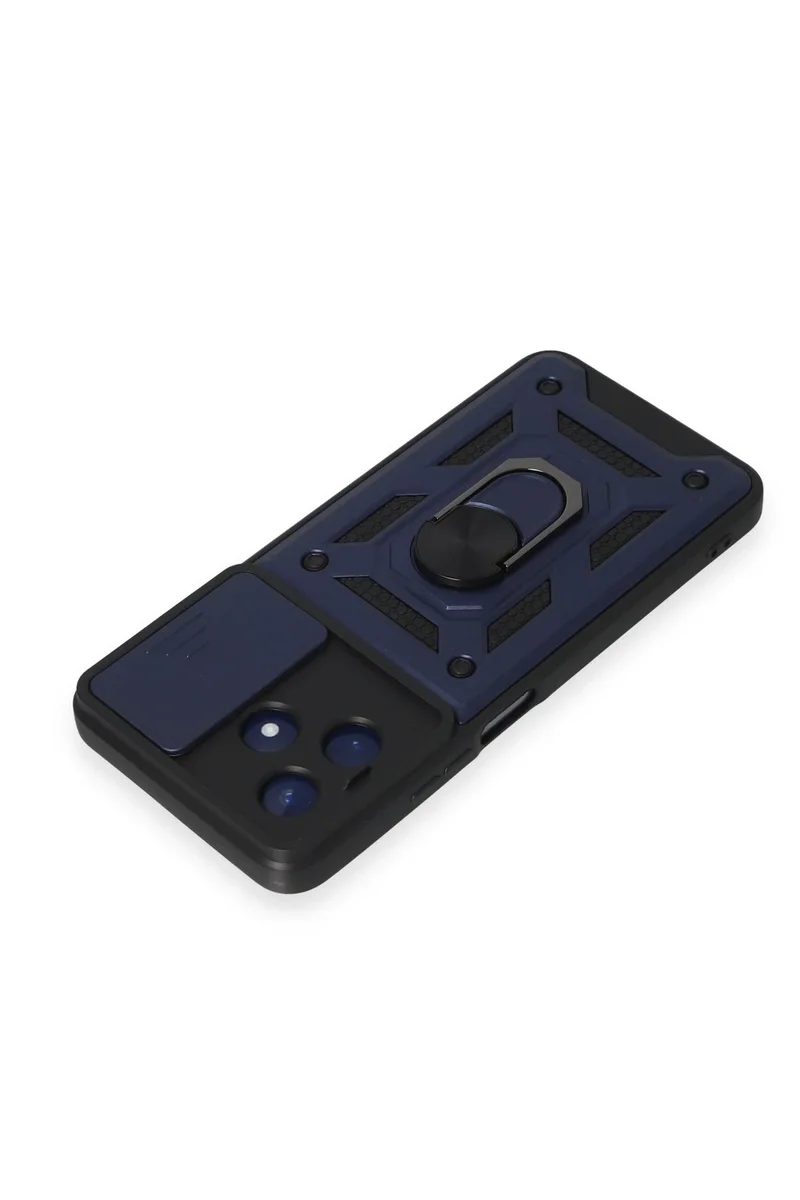 Newface Realme C53 Kılıf Pars Lens Yüzüklü Silikon - Lacivert