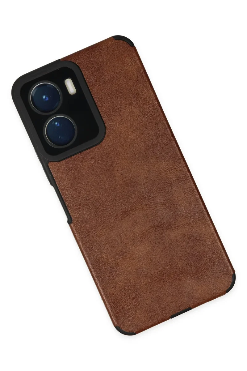 Newface Vivo Y16 Kılıf Loop Deri Silikon - Kahverengi