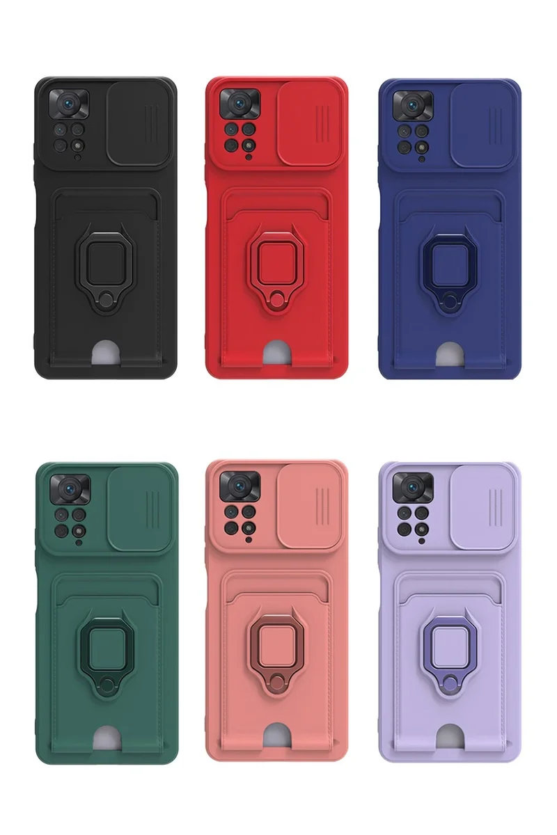 Newface Xiaomi Redmi Note 12 Pro 4G Kılıf Zuma Kartvizitli Yüzüklü Silikon - Siyah