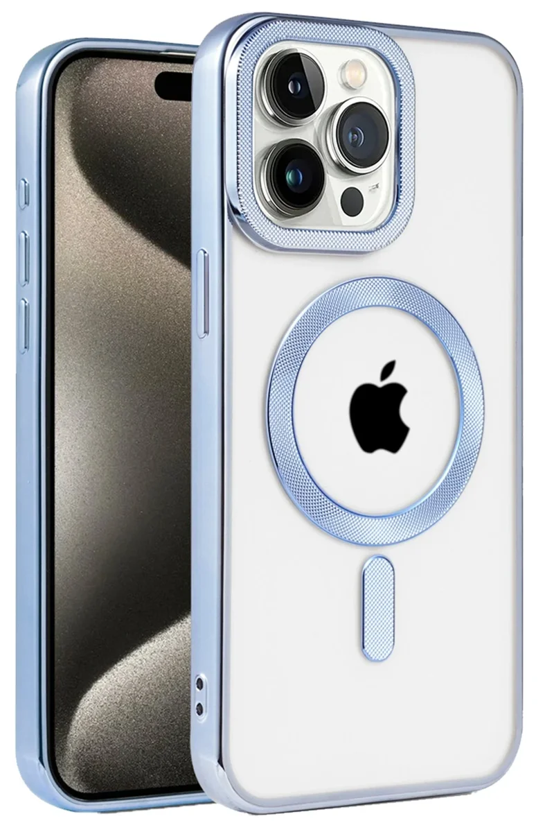 Newface iPhone 14 Pro Max Kılıf Kronos Magsafe Kapak - Sierra Blue