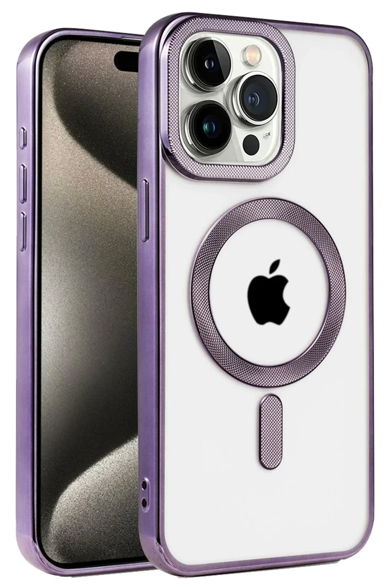 Newface iPhone 14 Pro Max Kılıf Kronos Magsafe Kapak - Derin Mor