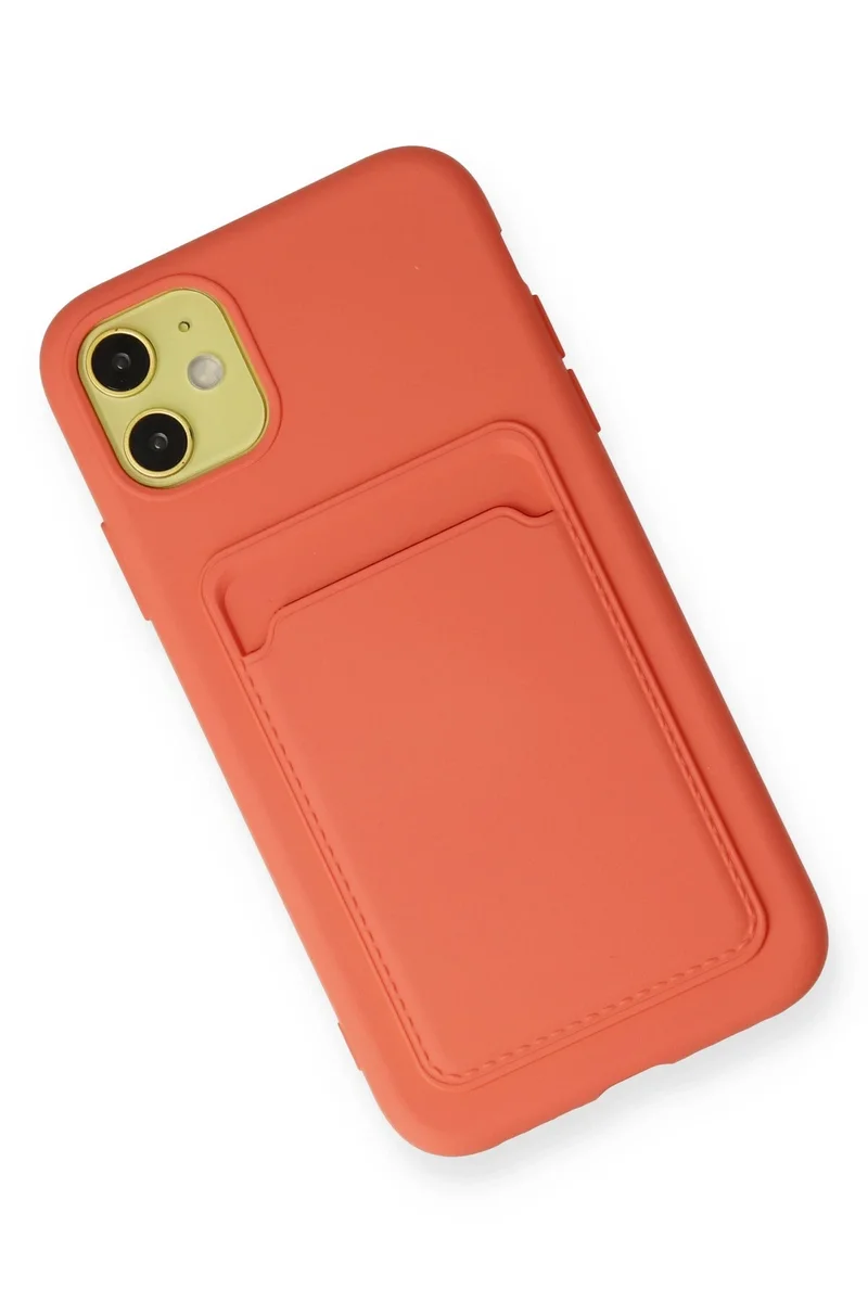Newface iPhone 11 Kılıf Kelvin Kartvizitli Silikon - Turuncu