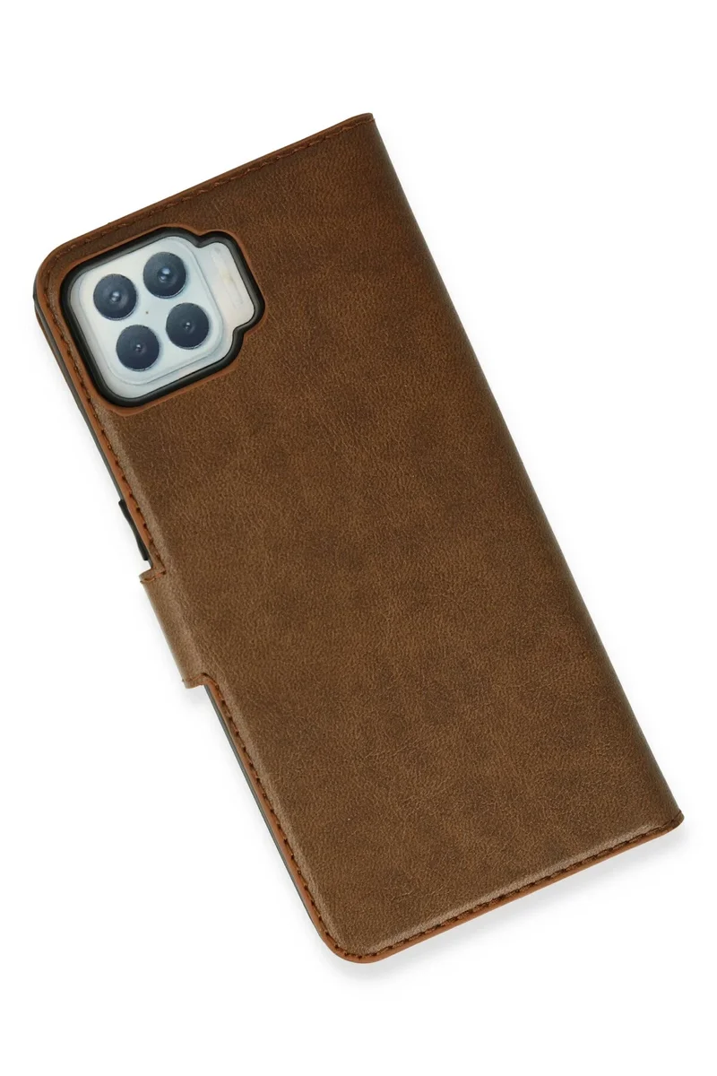 Newface Oppo Reno 4 Lite Kılıf Trend S Plus Kapaklı Kılıf - Taba