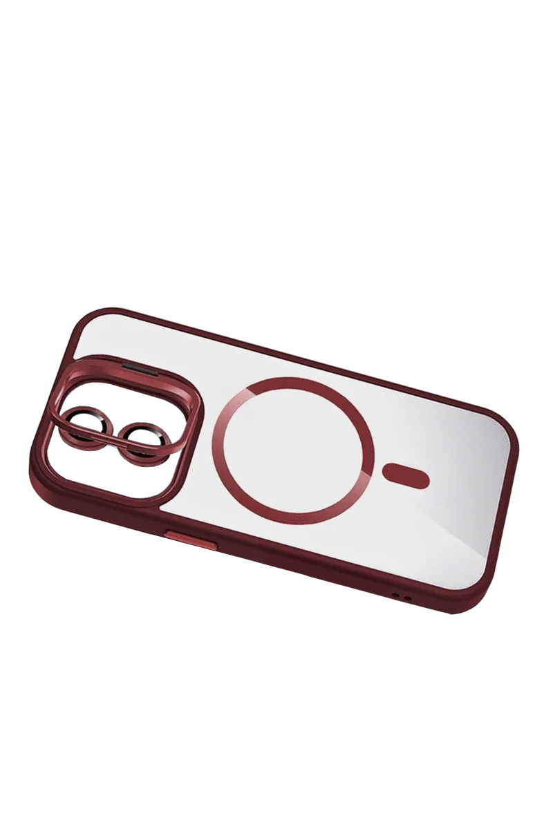 Joko Apple iPhone 11 Remim Lensli Magsafe Standlı Kapak - Bordo