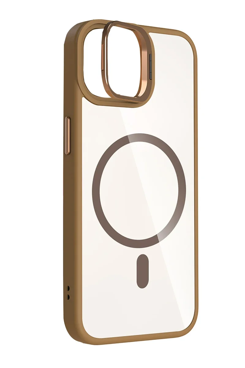 Joko Apple iPhone 11 Remim Lensli Magsafe Standlı Kapak - Kahverengi