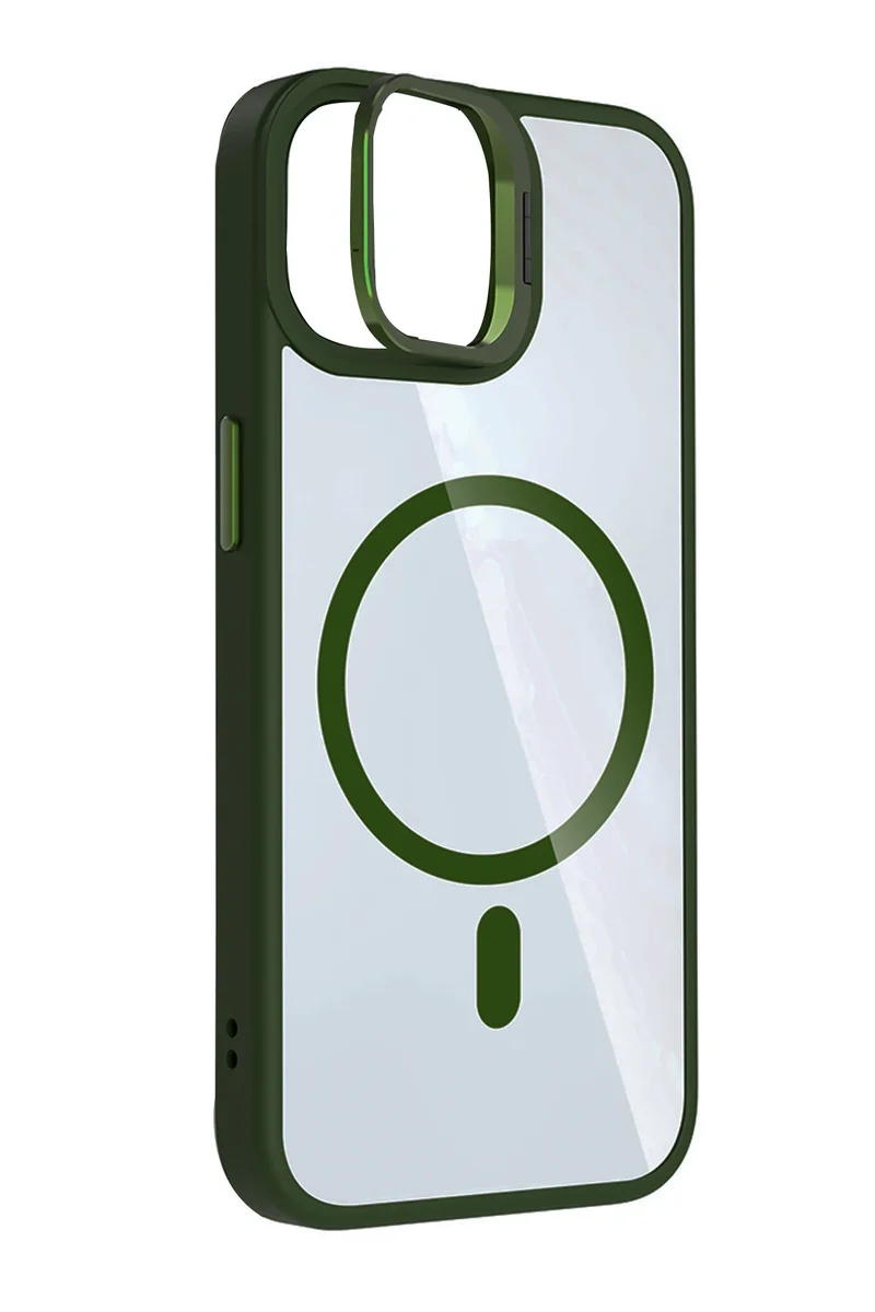 Joko Apple iPhone 11 Remim Lensli Magsafe Standlı Kapak - Koyu Yeşil