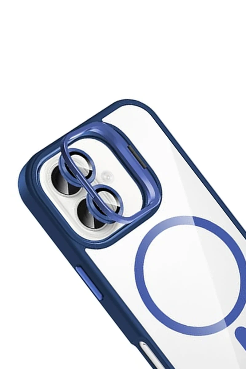 Joko Apple iPhone 16 Remim Lensli Magsafe Standlı Kapak - Lacivert