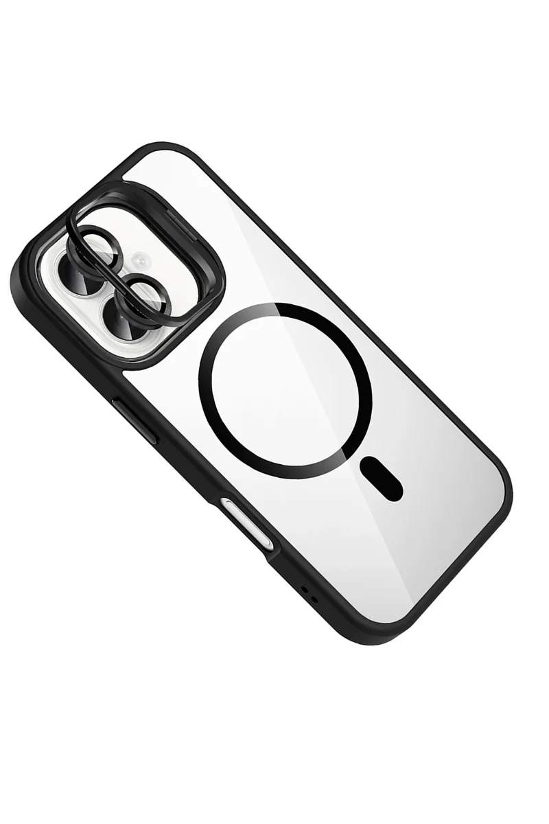 Joko Apple iPhone 16 Remim Lensli Magsafe Standlı Kapak - Siyah