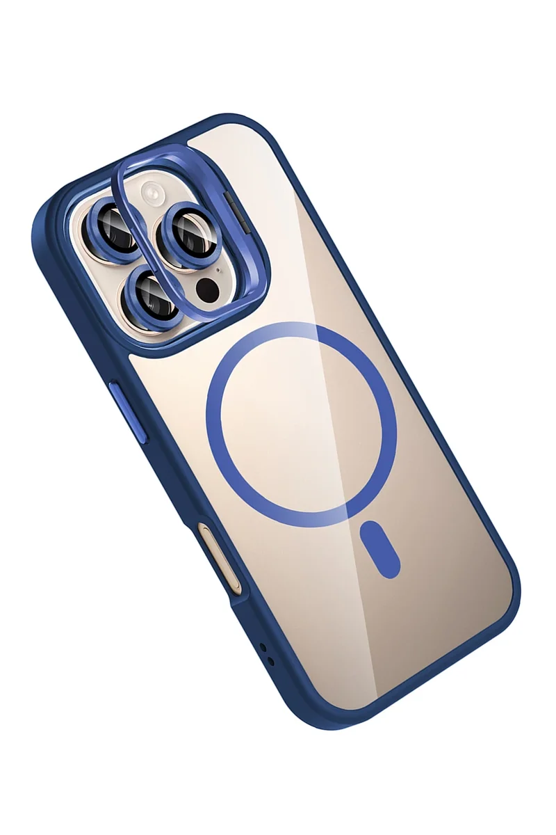 Joko Apple iPhone 16 Pro Remim Lensli Magsafe Standlı Kapak - Lacivert
