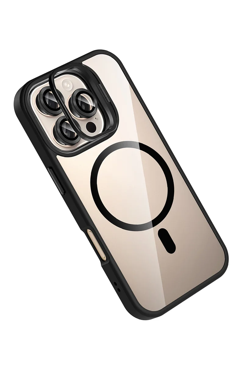 Joko Apple iPhone 16 Pro Max Remim Lensli Magsafe Standlı Kapak - Siyah