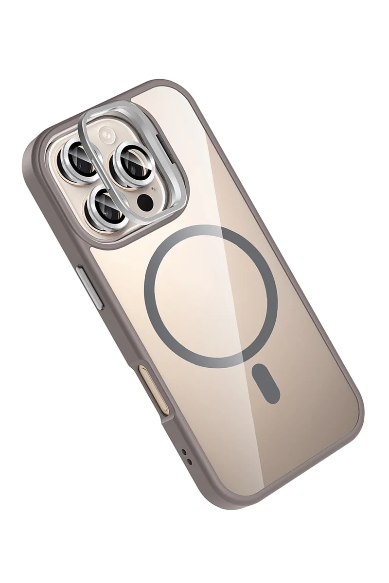 Joko Apple iPhone 16 Pro Max Remim Lensli Magsafe Standlı Kapak - Titan Gri