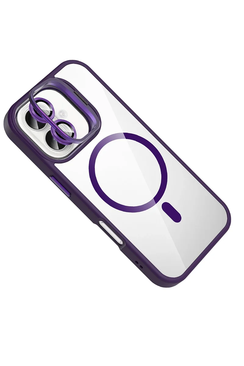 Joko Apple iPhone 16 Plus Remim Lensli Magsafe Standlı Kapak - Derin Mor