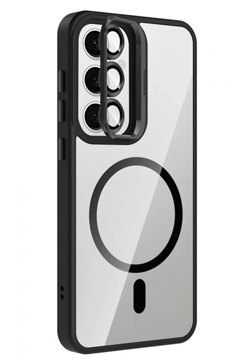 Joko Samsung Galaxy S25 Remim Lensli Magsafe Standlı Kapak - Siyah
