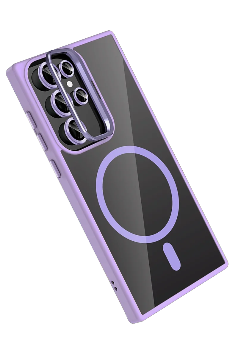 Joko Samsung Galaxy S25 Ultra Remim Lensli Magsafe Standlı Kapak - Lila